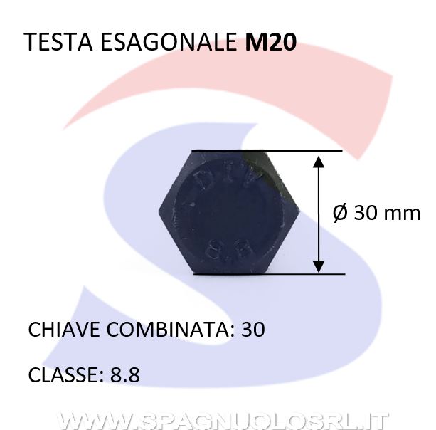 VITE T.ESAG.8,8 M20X100 PASSOGROSSO TOTAL.FILET.BRUNITA - VITI 839000020100
