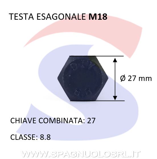 VITE T.ESAG 8.8 M18X120 PASSOGROSSO TOTAL.FILET.BRUNITA - VITI VITTEM18X120TF