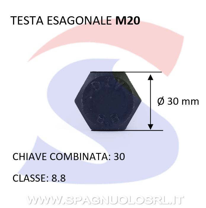 VITE T.ESAG.8.8 M20X80 PASSO GROSSO PARZ.FILET.BRUNITA - VITI VITTEM20X80PF