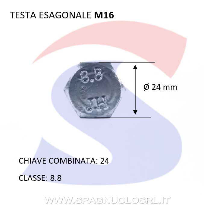 VITTE T.ESAG.8,8 M16X190 PASSOGROSSO TOTAL.FILET.ZINCATA - VITI VITTEZNM16X190TF