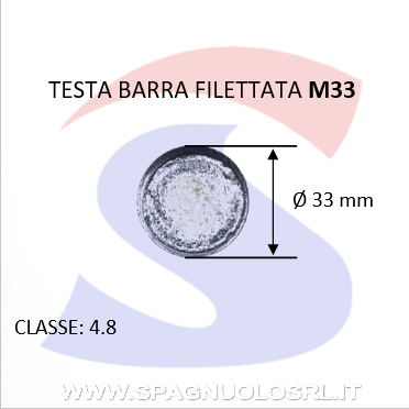 BARRA FILETTATA ZN 4.8 M33DA 1MT ZINCATA PASSO 3,5 - VIPA 647V00003301