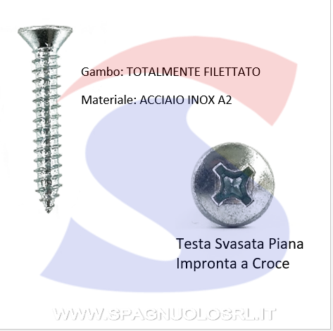 VITE AUTOFILETTANTE 3,5X30 INOXA TSP CON IMPRONTA A CROCE - MUSTAD 19607