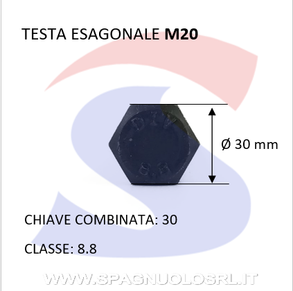 VITE T.ESAG.8,8 M20X100 PASSOGROSSO PARZ.FILET.BRUNITA - VITI VITTEM20X100PF