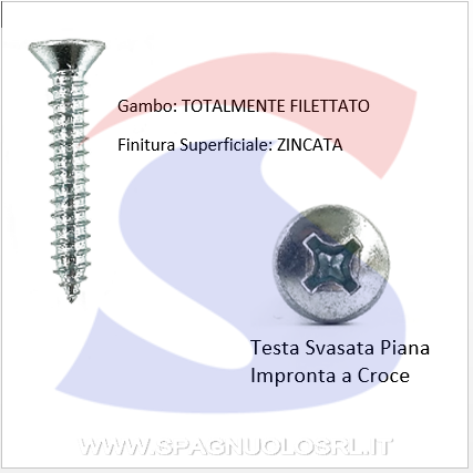 VITE AUTOFILETTANTI ZN 3,5X16 A TSP CON IMPRONTA A CROCE - AMBROVIT 17411