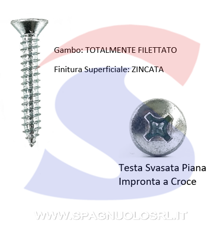 VITE AUTOFILETTANTE M3,5X32 TESTA SVASATA PIANA ZINCATE - AMBROVIT 17415