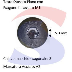 VITE TSPEI CON CAVA ESAG 5X20INOX A2 TOT FIL PASSO GROSSO - INOX 7991-2-5*20