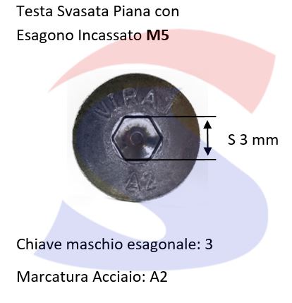 VITE TSPEI CON CAVA ESAG 5X25INOX A2 TOT FIL PASSO GROSSO - INOX 7991-2-5*25