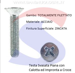 VITE A TSP C/IMPRONTA 6X16CROCE ZN TF - VITI VITCROSVZNM6X16