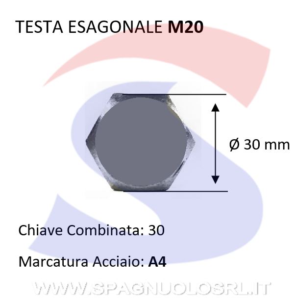 VITE T.ESAG.INOX 20X1,5X120 PASSO FINE PARZ.FILET. A4 - VITI VITTEA4MBM20X120