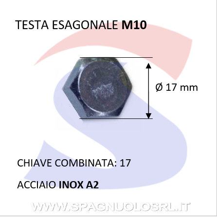 VITE PER LEGNO M 10X50 A TESTAESAGONALE INIOX A 2 - VITI TEA2M10X50