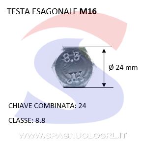 VITE T.ESAG.8,8 M16X70 PASSOGROSSO PARZIALM.FILET.ZINCATA - AMBROVIT 15483