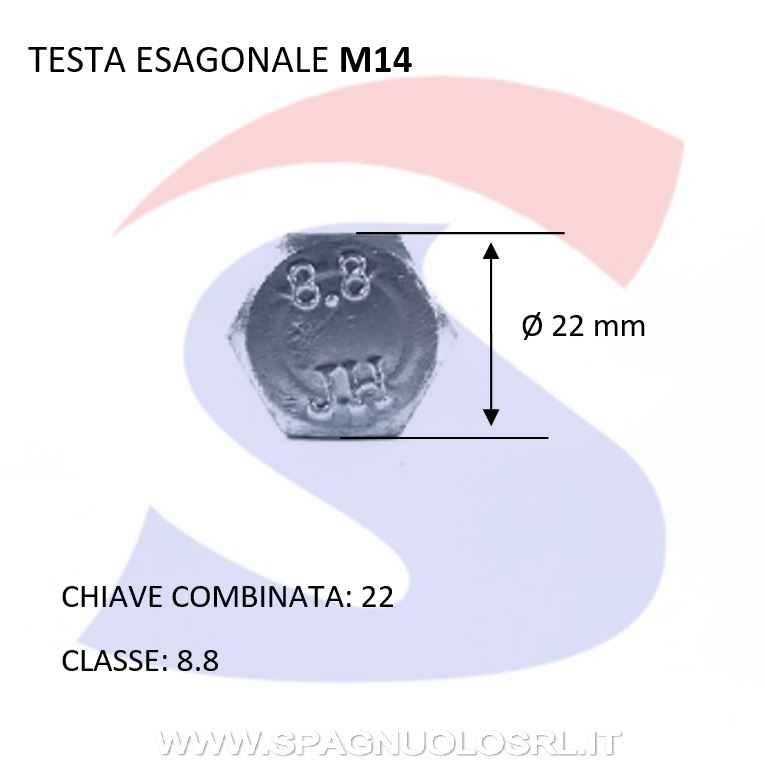 VITE T.ESAG.8.8 M14X60 PASSO GROSSO TOTAL.FILET.ZINCATA - VITI 839V00014060