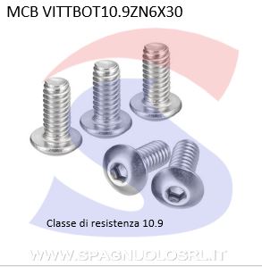 VITE TESTA BOTTONE 10.9 6X30ESAGONALE ZINCATA - VITI VITTBOT10.9ZN6X30