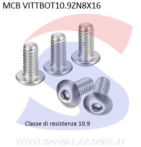 VITE TESTA BOTTONE 10.9 8X16ESAGONALE ZINCATA - VITI VITTBOT10.9ZN8X16