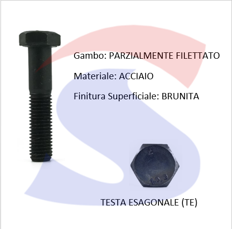 VITI T.ESAG.10.9 M27X100 PASSOGROSSO PARZ.FILET.BRUNITA - VIPA 103700027100