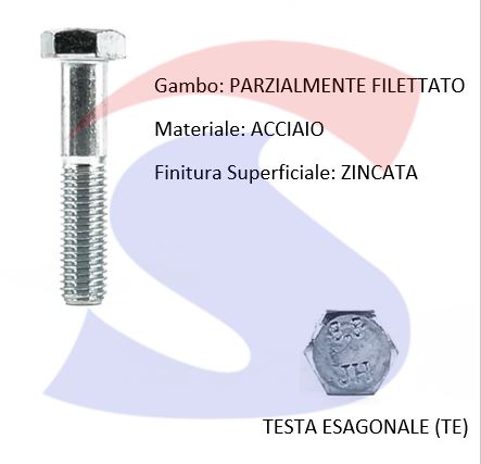 VITE T.ESAG.8,8 M16X70 PASSOGROSSO PARZIALM.FILET.ZINCATA - AMBROVIT 15483