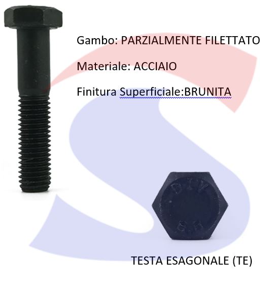 VITE T.ESAG.8.8 M30X120 PASSOGROSSO PARZ.FILET.BRUNITA - VIPA VITTEM30X120PF