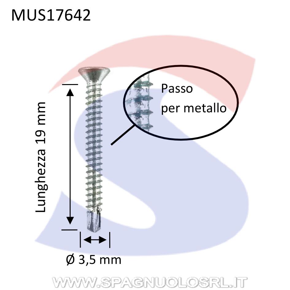 Vite Autoperforante TSP Calotta e Impronta a Croce ZN 3,5X19 - MUSTAD 17642