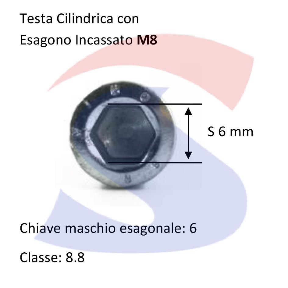 Vite TCEI 8.8 Parzialmente Filettata Zincata 8X40 mm - VITI VITTCEIZNM08X40