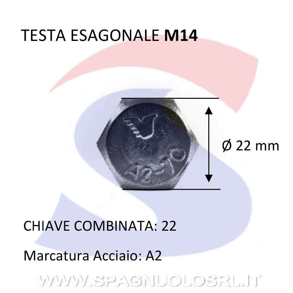 Vite TE Inox Totalmente Filettata 14X60 mm - VITI VITTEM14X60IN