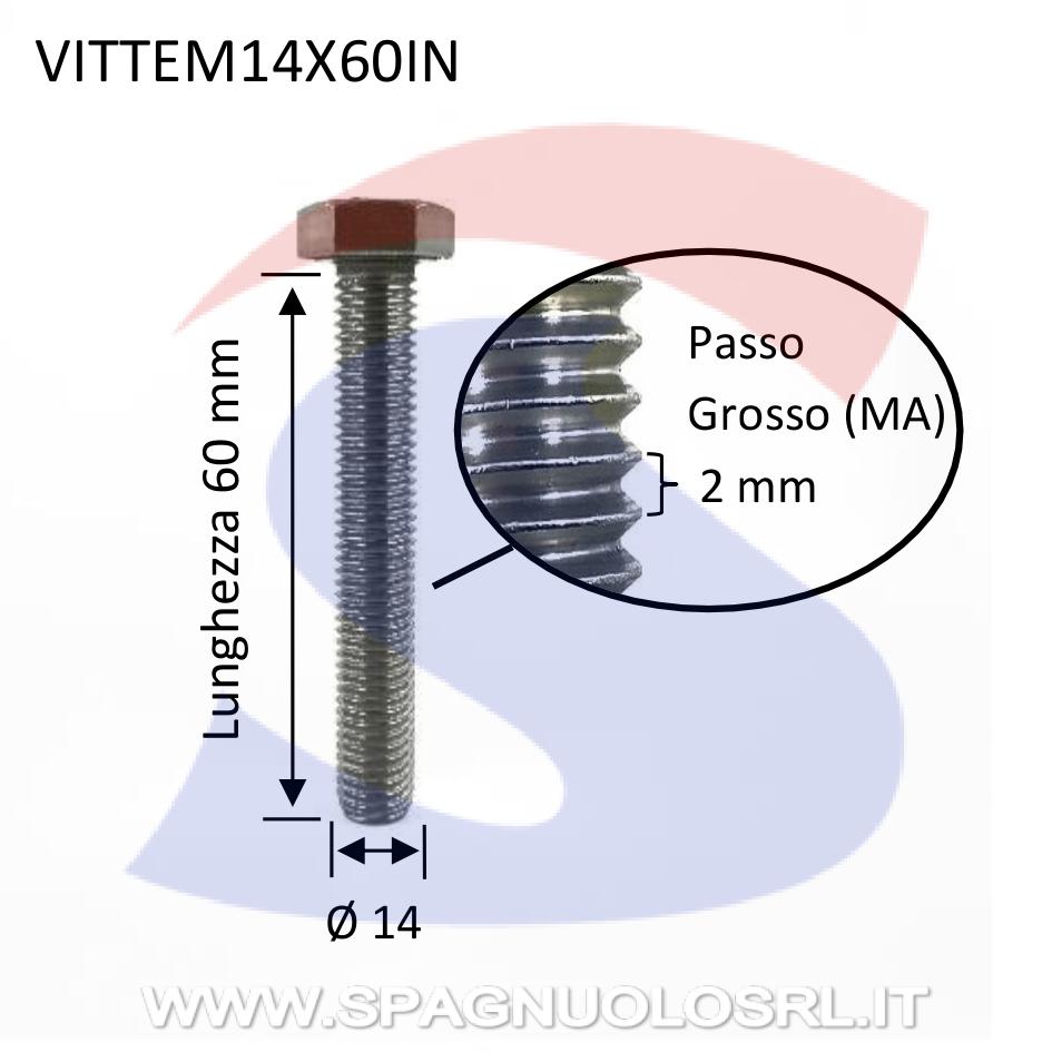Vite TE Inox Totalmente Filettata 14X60 mm - VITI VITTEM14X60IN