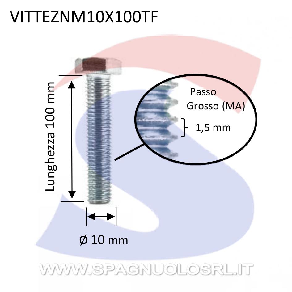 Vite TE 8.8 Totalmente Filettata Zincata 10X100 mm - VITI VITTEZNM10X100TF
