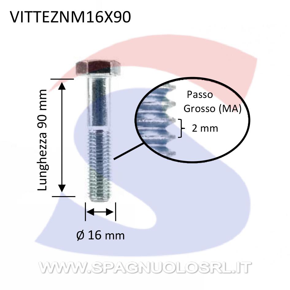 Vite TE 8.8 Parzialmente Filettata Zincata 16X90 mm - VITI VITTEZNM16X90