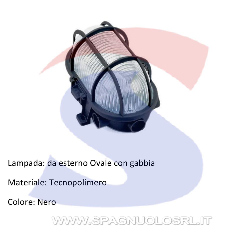 Plafoniera LED Ovale a Tartaruga nera con gabbia - MASTER 01100