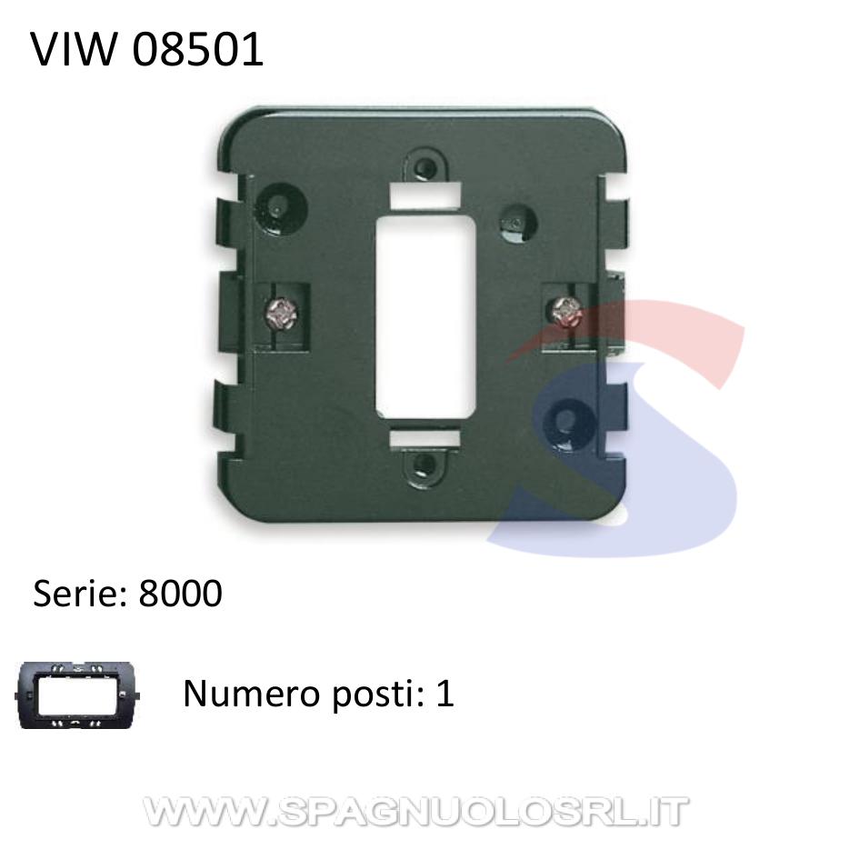Supporto Vimar 1 modulo con graffette serie "8000", Nero - VIMAR 08501