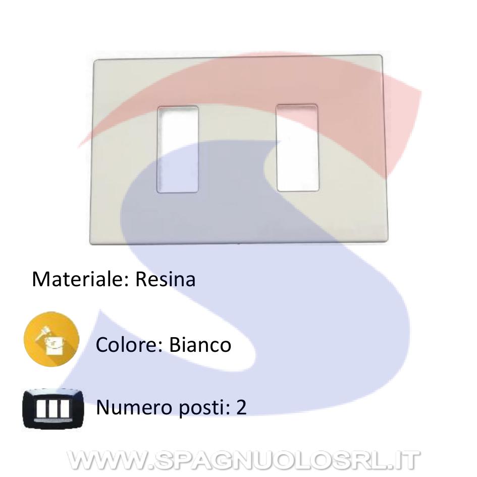 Placca 2 posti color Bianco della serie 8000 - VIMAR 08636.Z
