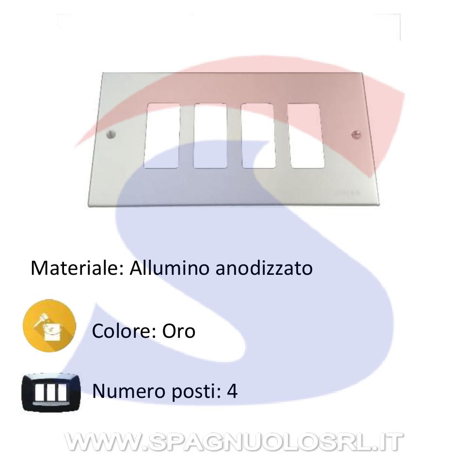 Placca 4 posti color Oro della serie 8000 - VIMAR 08638