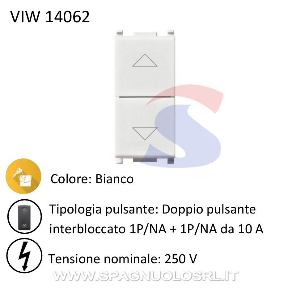 Doppio pulsante interbloccato da 10 A serie "Plana", Bianco - VIMAR 14062
