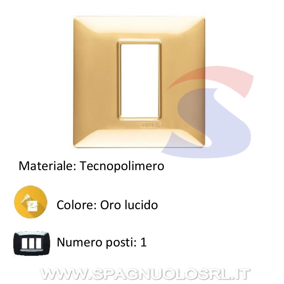 Placca 1 posto color Oro lucido della serie Plana - VIMAR 14641.24