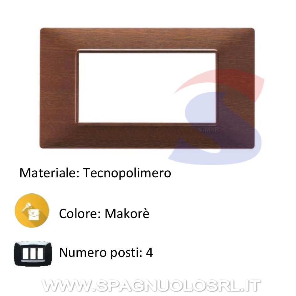 Placca 4 posti colore Makorè della serie Plana - VIMAR 14654.33