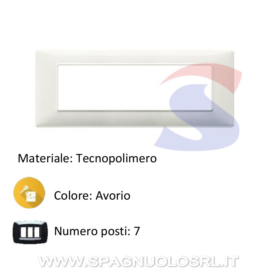 Placca 7 posti colore Avorio della serie Plana - VIMAR 14657.02