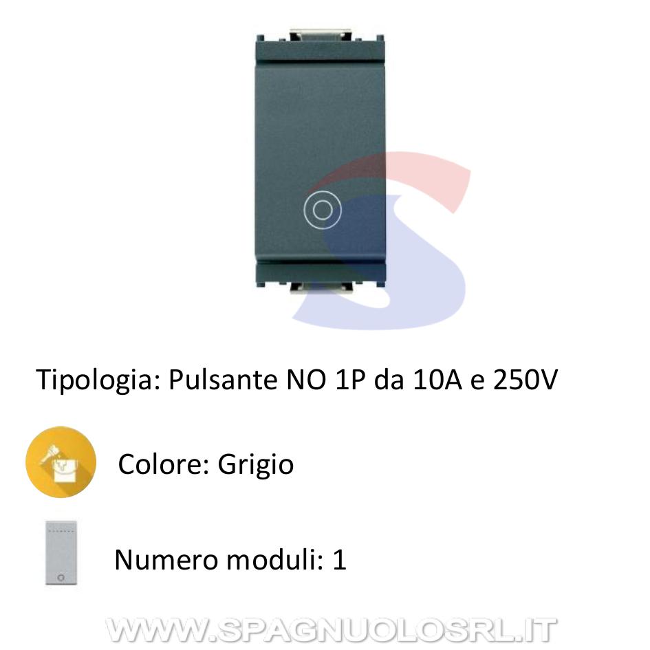 Pulsante serie "IDEA" NO 10A 250V, Grigio - VIMAR 16080