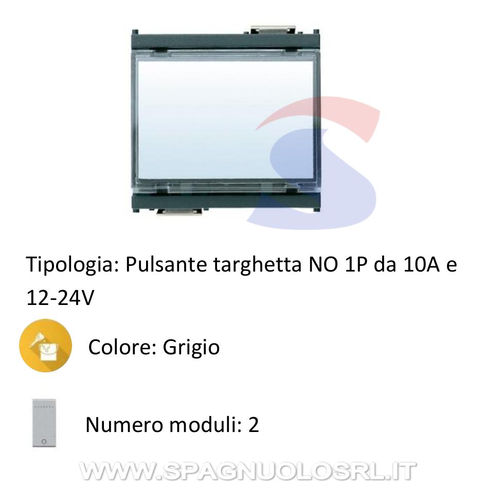 Pulsante targhetta "IDEA" NO 10A 12-24V, Grigio - VIMAR 16190