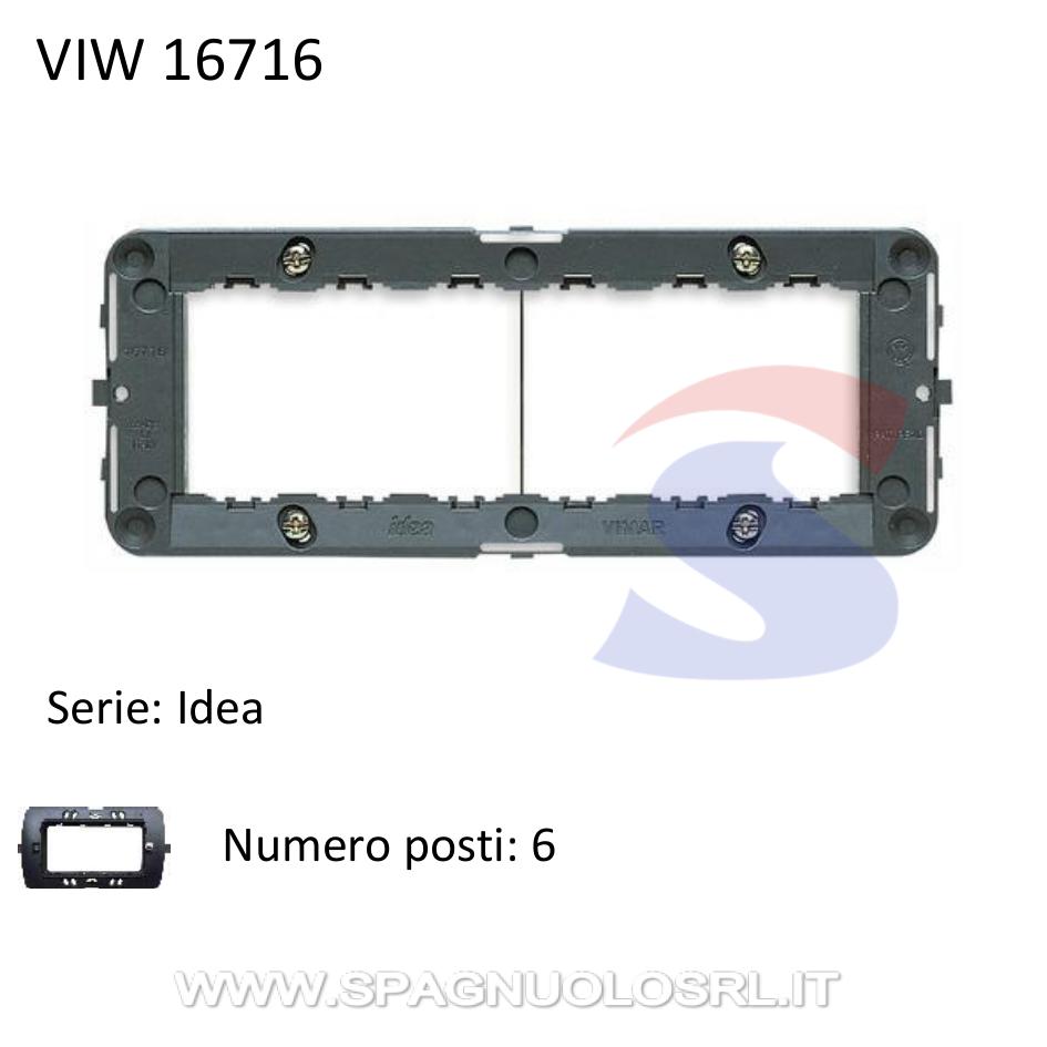Supporto Vimar 6 moduli con viti serie "Idea" - VIMAR 16716