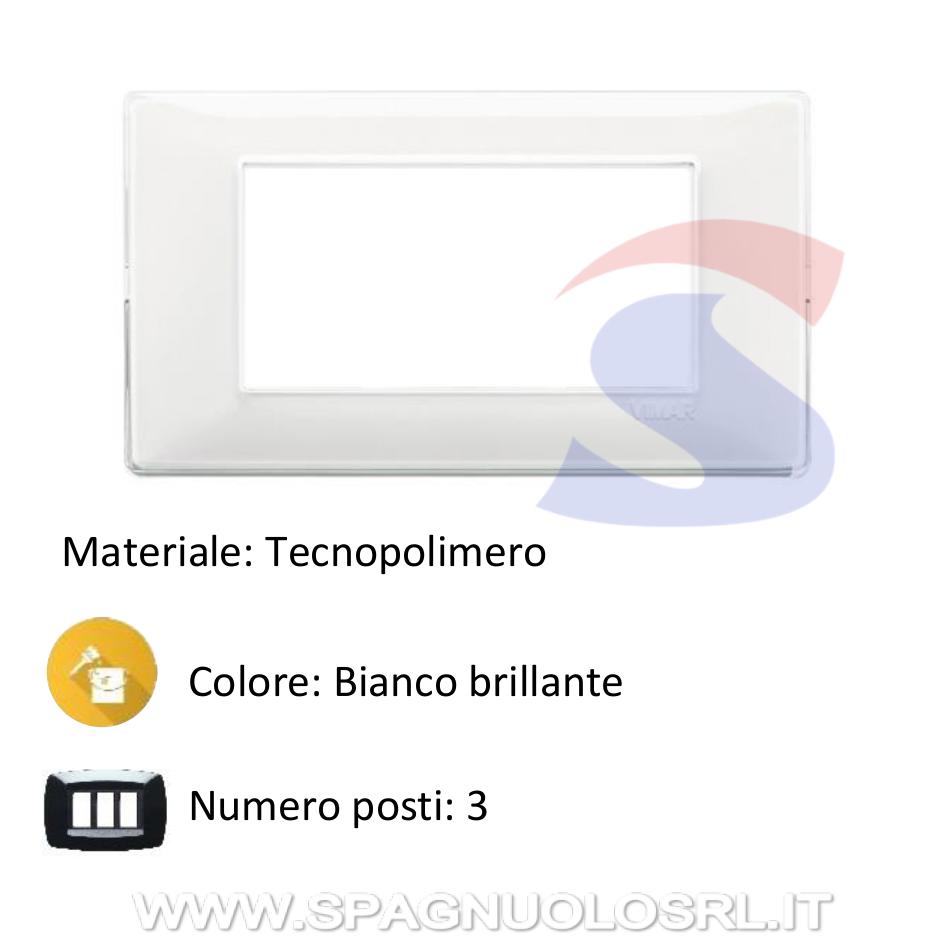 Placca 3 posti colore Bianco brillante della serie Idea - VIMAR 16763.01