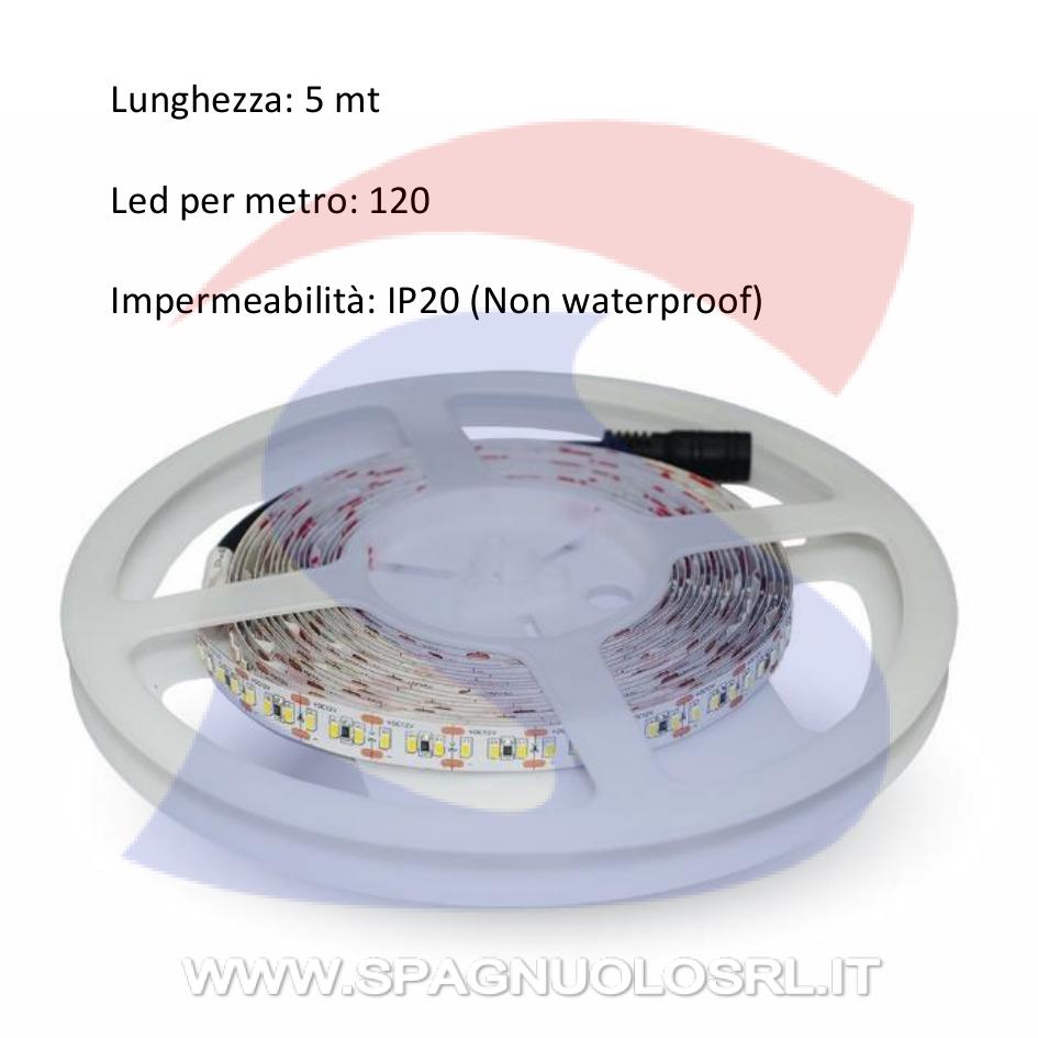 Striscia LED da 5 metri Monocolore 60 Led/Metro 7,2 W/M - VTAC 2042