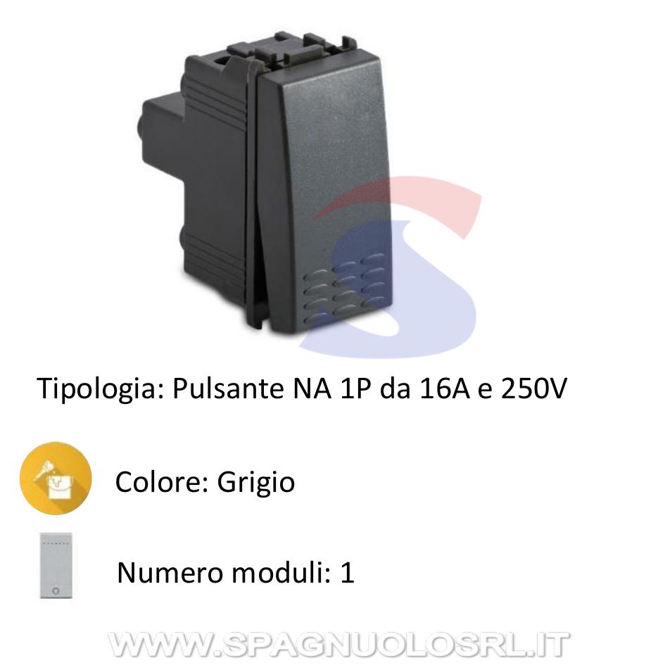 Pulsante serie "MODO" 1P NA 16A 250V, Grigio - MASTER 31005