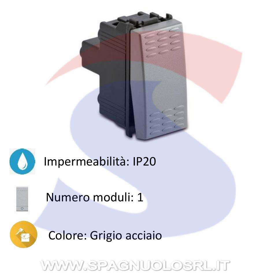 Interruttore serie "STEEL" 1P 16 A, 250 V Grigio acciaio - MASTER 33000