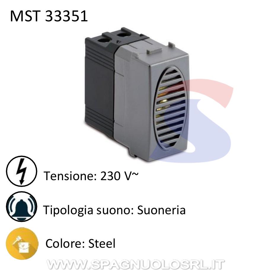 Suoneria serie "Modo Steel" da 230 V , Steel - MASTER 33351