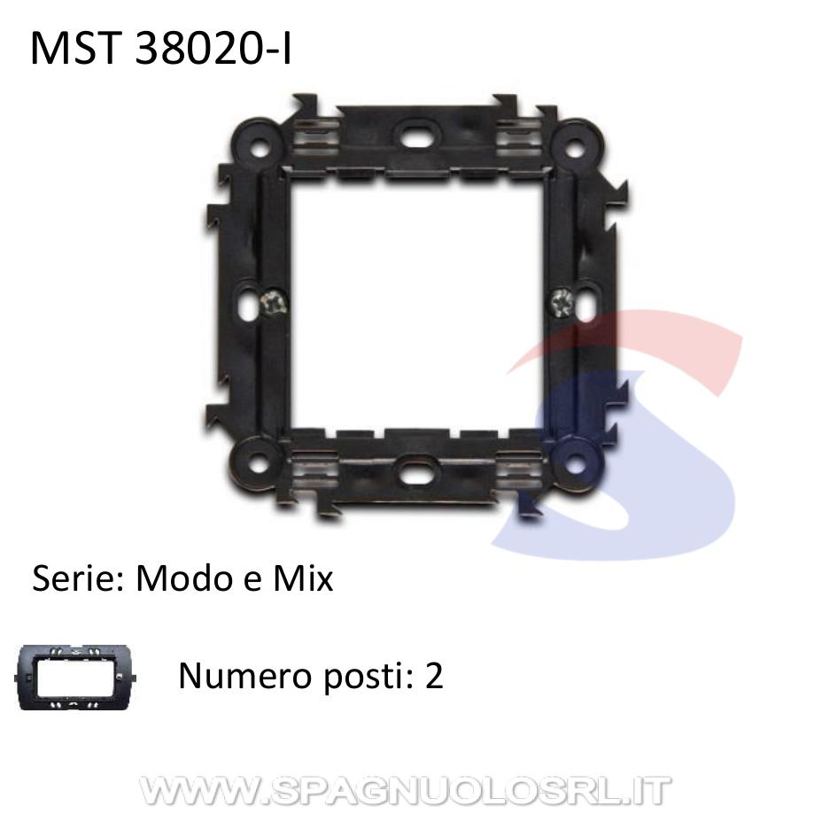 Supporto 2 moduli con graffette serie "Modo" e "Mix" - MASTER 38020-I