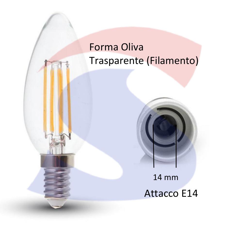 Lampadina LED SMD chip Samsung E14 4 W Oliva 2.700 K - VTAC 4301/ANN