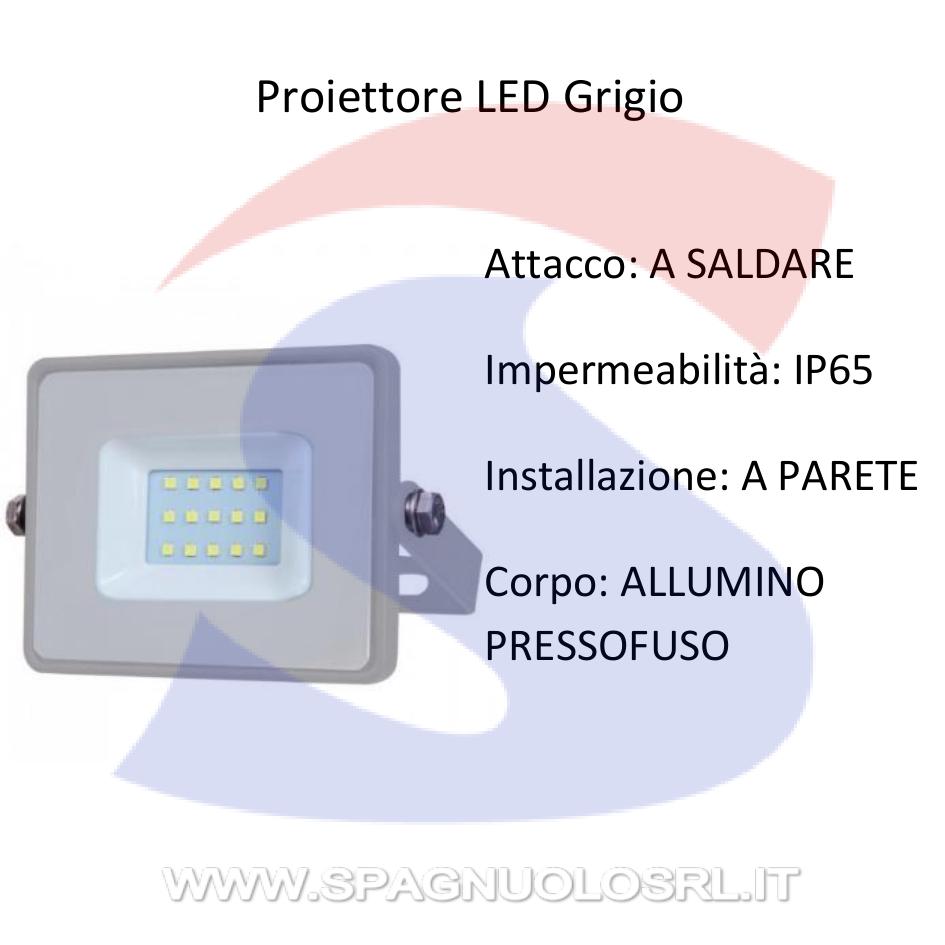 Proiettore Grigio da Esterno 50W Luce naturale 4000° - VTAC 464