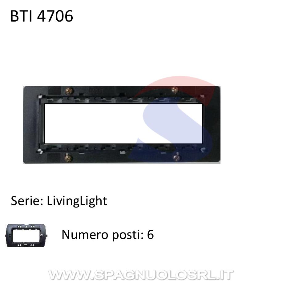 Supporto 6 moduli con viti serie "LivingLight" - BTICINO 4706
