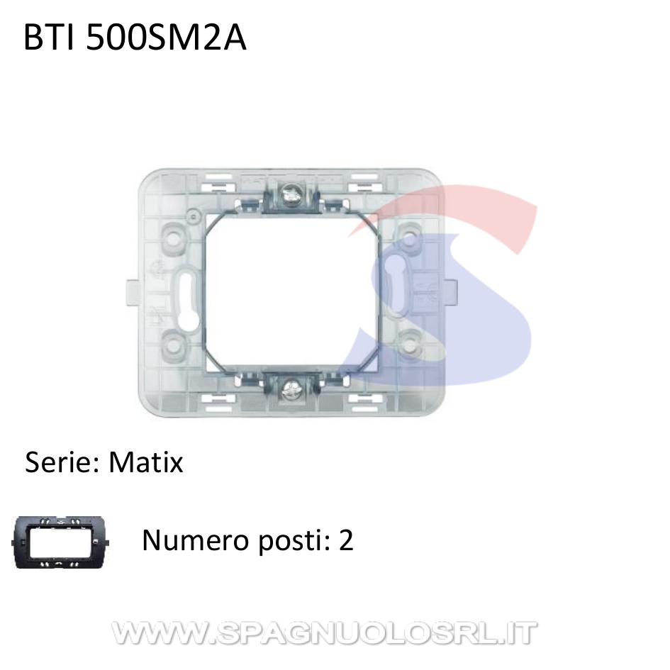 Supporto 2 moduli centrali con viti serie "Matix" - BTICINO 500SM2A