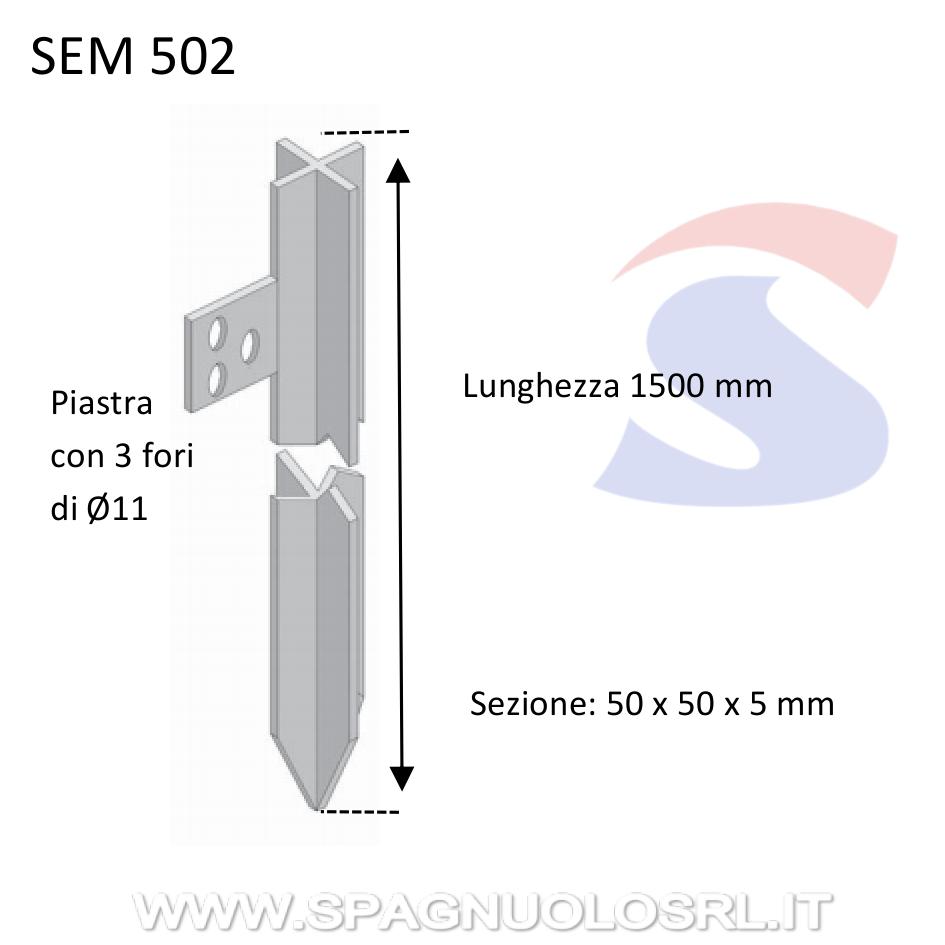 Dispersore a croce in acciaio zincato lungo 1500 mm - SEM 502