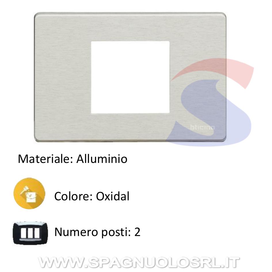 Placca 2 posti colore Oxidal serie Magic - BTICINO 503/23A/X